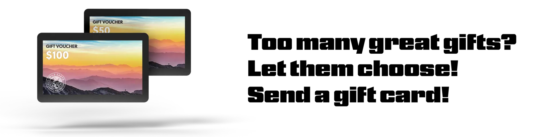 Too many great gifts? Let them choose! Send a gift card!