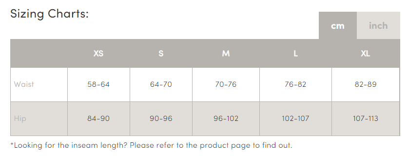 Icebreaker Womens Underwear Sizechart