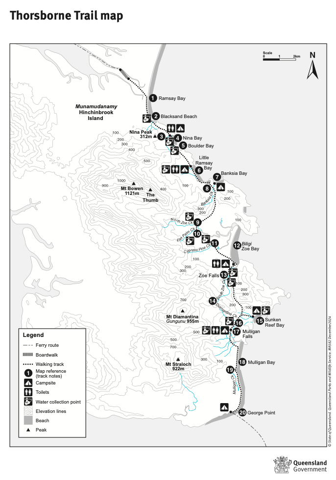 Thorsborne Trail Map