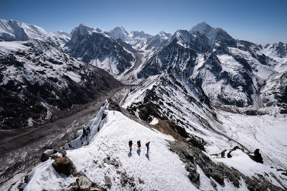 View through the snow covered Langtang Valley