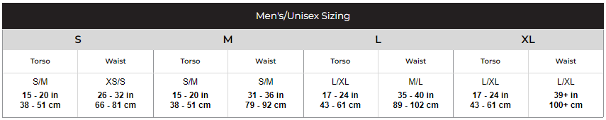Mystery Ranch Mens Sizeguide