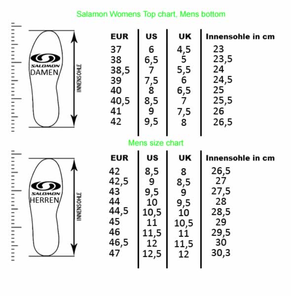 Salomon Kids Ski Boot Size Chart