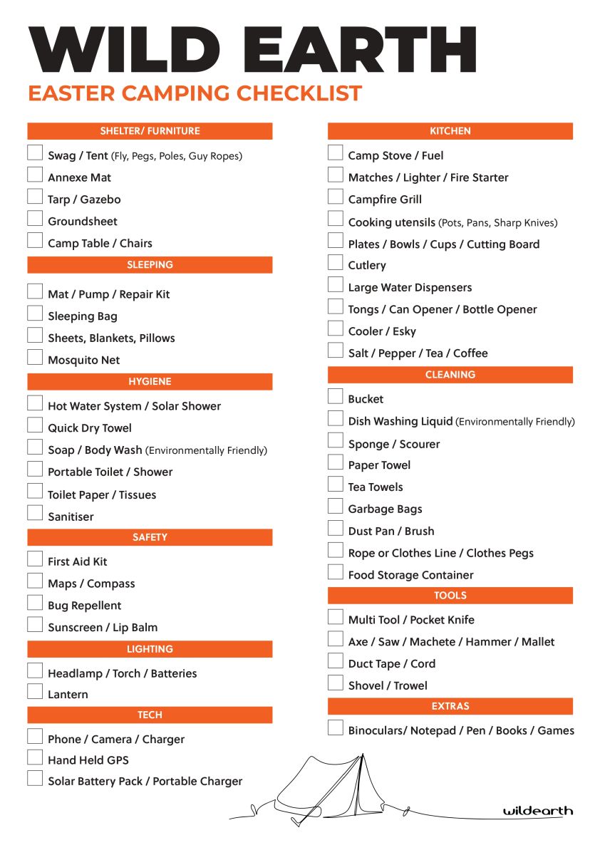 Wild Earth Easter Packing Checklist