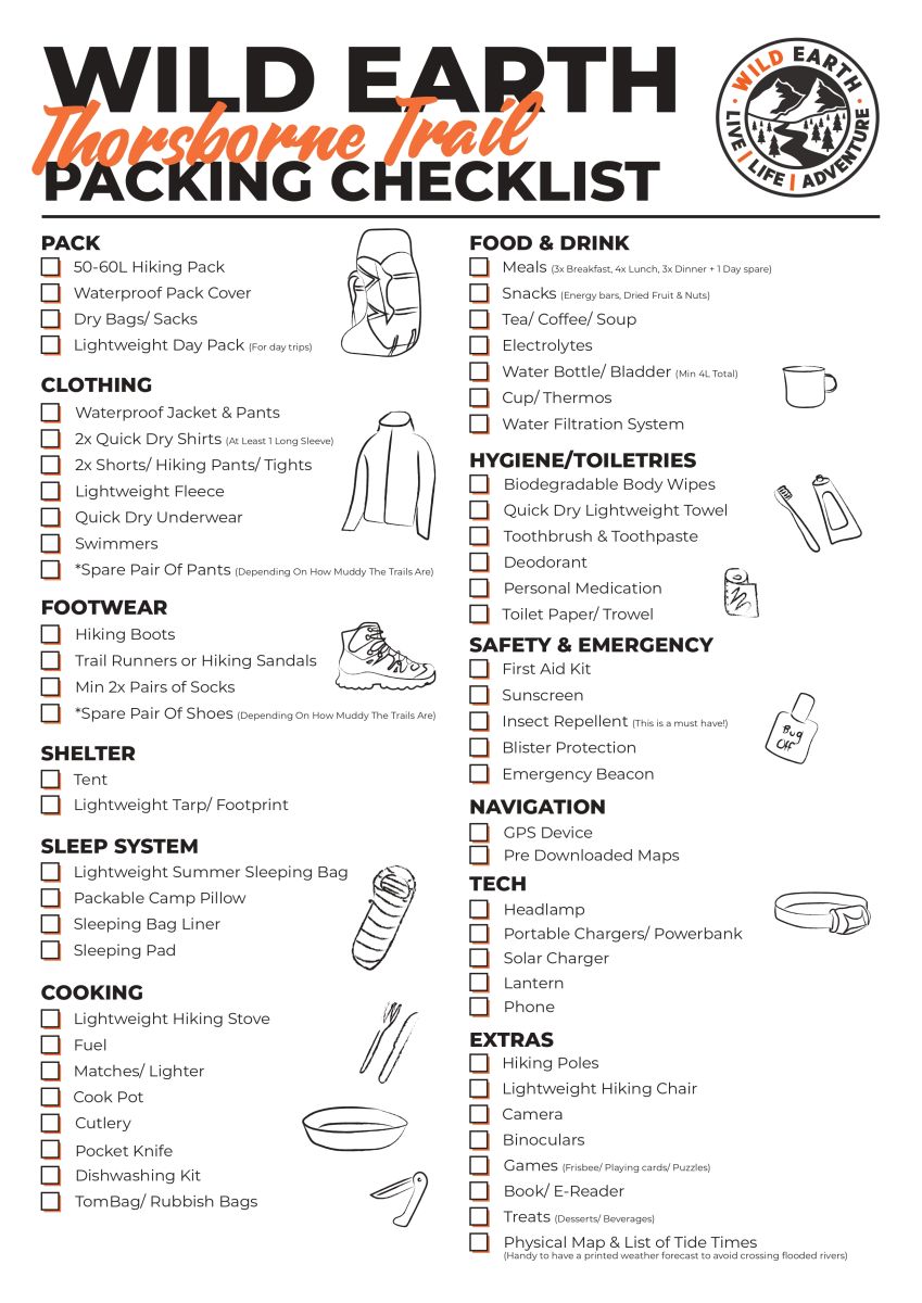 Wild Earth Thorsborne Trail Packing Checklist