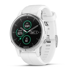 Garmin Fenix 5S Plus GPS Watch - Sapphire White with White Band