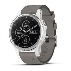 Garmin Fenix 5S Plus GPS Watch - Sapphire White with Gray Suede Band