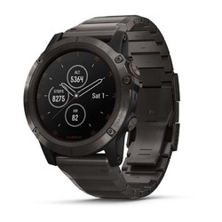 Garmin Fenix 5X Plus GPS Watch - Sapphire/Carbon Gray Titanium with DLC Titanium Band