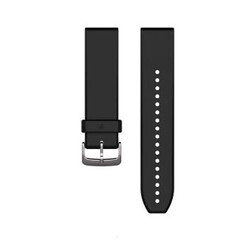 Garmin QuickFit 22 Watch Bands - Black/Silver Silicone