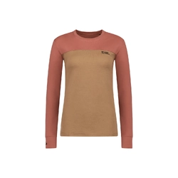 Mons Royale Yotei Womens Merino Long Sleeve T-Shirt - Canyon Rose/Toffee