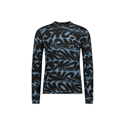 Mons Royale Cascade Merino Flex 200 Mens Long Sleeve Base Layer Top - Signal Lost Goblin Blue