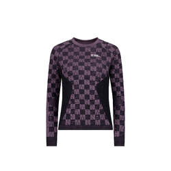Mons Royale Ascender Womens Seamless Merino Base Layer Long Sleeve T-Shirt - Mauve/Black