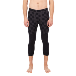Mons Royale Ascender Mens Seamless Merino Base Layer 3/4 Leggings - Forged Iron/Black