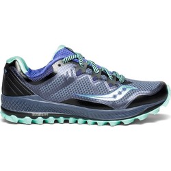 Saucony Peregrine 8 Womens Trail Running Shoes - Grey/Violet/Aqua
