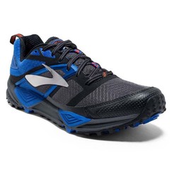 Brooks Mens Cascadia 12 Trail Running Shoes- Anthracite/Electric Blue