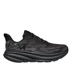 Hoka Clifton 9 Womens Wide Road Running Shoes - Black/Black