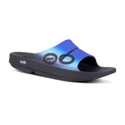 Oofos Ooahh Sport Recovery Thongs - Navy/Royal Wave