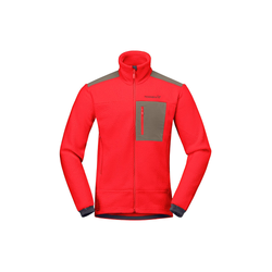 Norrona Trollveggen Warm3 Mens Fleece Midlayer Jacket - Flame Scarlet