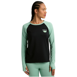Burton Roadie Base Layer Tech Womens Long Sleeve T-Shirt - True Black/Soft Sage