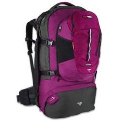 Black Wolf Cuba 75L Expandable Travel Pack & Zip-off daypack - Magenta