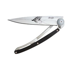 Deejo Tattoo Silver Wilkinson Knife - Ebony