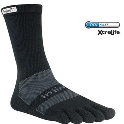 Injinji Multi-Sport Midweight Crew performance toe socks - Black