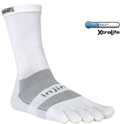 Injinji Multi-Sport Midweight Crew performance toe socks - White