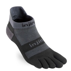 Injinji RUN 2.0 Midweight No-Show Unisex Toe Socks - Black/Grey