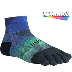 Injinji Run Midweight Performance Toe Socks Mini-Crew Xtralife - Geo/Blue/Green
