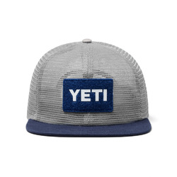 Yeti Velcro Badge Mesh Hat - Grey/Navy