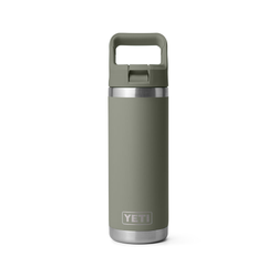 YETI Rambler Insulated Water Bottle with Colour-Matched Straw Cap - 18oz/532ml - Pampa Green