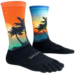 Injinji Spectrum Trail 2.0 Midweight Crew Performance Toe Sock - Coastal