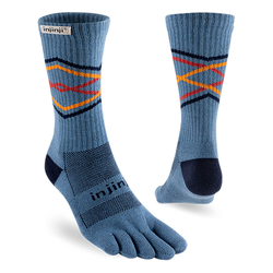 Injinji Trail Unisex Midweight Crew Toe Socks - Lake