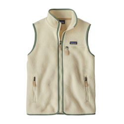 Patagonia Retro Pile Womens Fleece Vest - Natural w/Ellwood Green