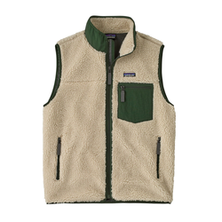 Patagonia Classic Retro-X Mens Fleece Vest - Dark Natural w/Treeline Green
