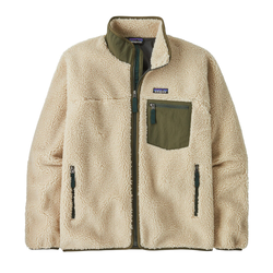 Patagonia Classic Retro-X Mens Fleece Jacket - Dark Natural w/Basin Green