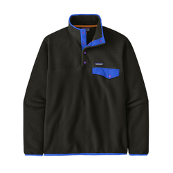 Patagonia Synchilla Snap-T Lightweight Mens Fleece Pullover - Black w/P6 Blue