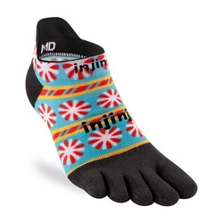 Injinji Spectrum Run Lightweight No Show Unisex Running Socks - Peppermint