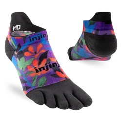 Injinji Spectrum Run Womens Lightweight No Show Toe Socks - Tropical