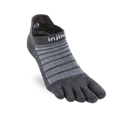 Injinji Run Lightweight No-Show NuWool Unisex Toe Socks - Slate