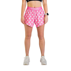 ChicknLegs 4in Split Womens Running Shorts - Pink Polka Dot