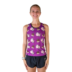 ChicknLegs Performance Womens Running Singlet - Choccy Cows