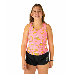 ChicknLegs Performance Womens Running Singlet - Pink Bananas