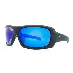 Venture Eyewear Strike Polarised Sunglasses - Matte Blk/Blue Revo