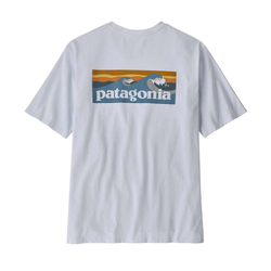 Patagonia Boardshort Logo Pocket Responsibili-Tee Mens T-Shirt - White