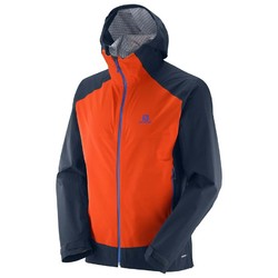 Salomon Nebula Stretch 2.5L Mens Waterproof and Windproof Active Jacket - Vivid Orange/ Big Blue-X