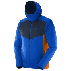 Salomon Drifter Mid Hoodie - Mens Reversible Jacket - Brilliant Blue