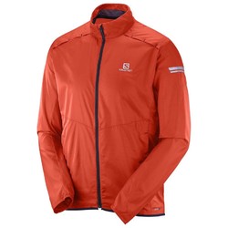 Salomon Agile Lightweight and Packable Mens Jacket - Lava Orange