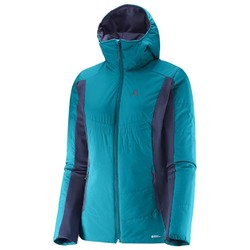 Salomon Drifter Mid Hoodie - Womens Reversible Jacket - Fouak Blue/ Nightshade Grey