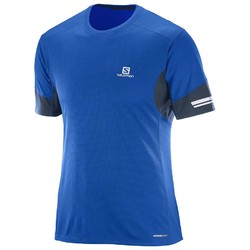 Salomon Agile Mens Short Sleeve Running Tee - Blue Yonder/ Big Blue-X