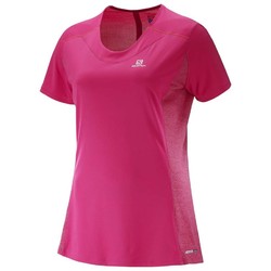 Salomon Agile Womens Short Sleeve Running Tee - Yarrow Pink /Gaura Pink